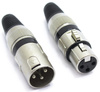 KOMPLET XLR 3 PIN VITALCO WTYK MIKROFONOWY MĘSKI ŻEŃSKI NA KABEL CZARNY