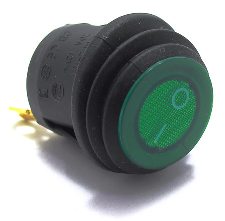 PRZEŁĄCZNIK HERMETYCZNY OKRĄGŁY ZIELONY 230V