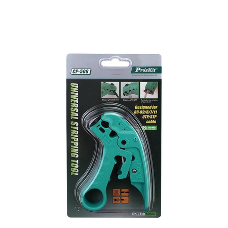 ŚCIĄGACZ IZOLACJI Z PRZEWODÓW CP-508 PROSKIT UTP/STP RG-59/6/7/11