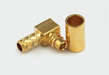 Wtyk MMCX na kabel RG 174 kątowy złoty Vitalco