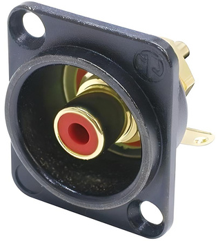 GNIAZDO RCA NF2D-B-2 NEUTRIK TABLICOWE CZERWONE MONTAŻOWE PANELOWE CINCH