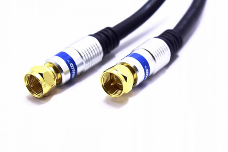 KABEL ANTENOWY Z WTYKAMI TYPU F VITALCO ZŁOTY 1,5M FK15