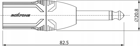 ADAPTER XLR MĘSKI WTYK DUŻY JACK 6.3 MONO 6,3 ROXTONE
