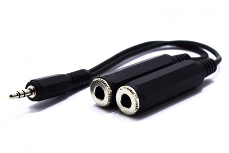 ADAPTER AUX WTYK JACK 3,5 2 GNIAZDA 6,3 VITALCO