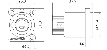 GNIAZDO ZASILANIA POWER-IN ROXTONE RPDI001 POWERCON