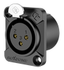 GNIAZDO XLR 3 PIN ŻEŃSKIE ROXTONE RX3FD-BG MONTAŻ