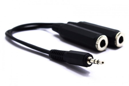 ADAPTER AUX WTYK JACK 3,5 2 GNIAZDA 6,3 VITALCO