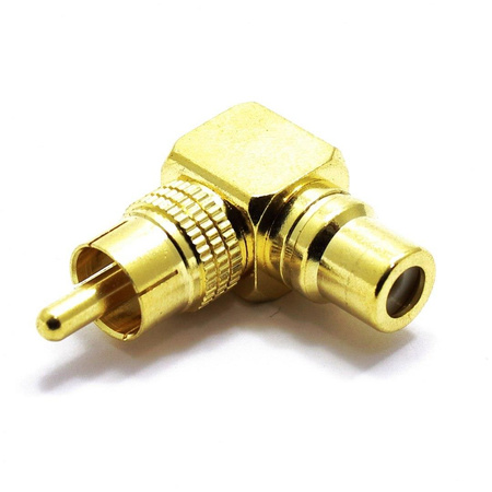 ADAPTER RCA KĄTOWY ZŁOTY WTYK GNIAZDO VITALCO