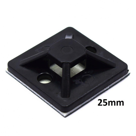 MOCOWANIE UCHWYT OPASKI ZACISKOWEJ CZARNE 25MM 100 SZTUK