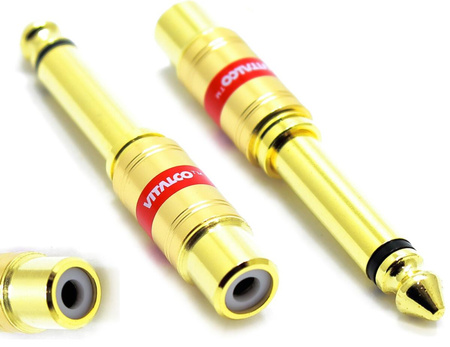 ADAPTER WTYK JACK 6,3 MONO GNIAZDO RCA VITALCO PRZEJŚCIÓWKA JACK 6.3 CINCH