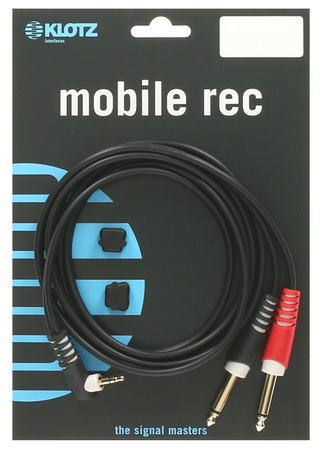 KABEL JACK 3.5 KĄTOWY- 2X JACK 6,3 1m AUDIO KLOTZ