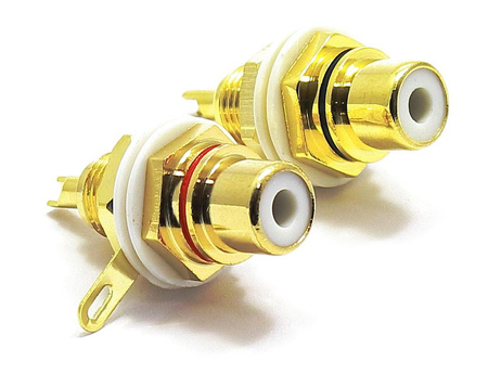 GNIAZDO MONTAŻOWE RCA CINCH VITALCO ZŁOTE RG38 