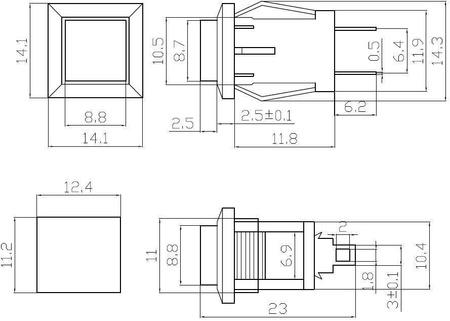 PRZEŁĄCZNIK PRZYCISK VS5414A OFF-(ON) CHWILOWY CZARNY
