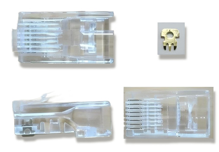WTYK RJ45 8P8C KAT. 5e RJ-45 PRZELOTOWY OKRĄGŁY DRUT