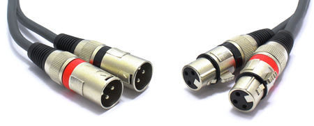 KABEL 2X XLR MĘSKI 2X GNIAZDO XLR VITALCO 5M WTYK MĘSKI ŻEŃSKI PODWÓJNY MKP32