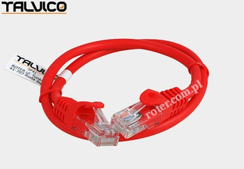 Patch cord UTP kat.5e 0,5m czerwony 5P41