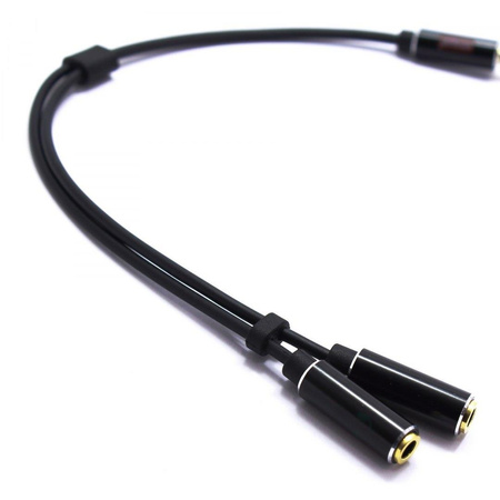 ADAPTER AUX 3,5 SŁUCHAWKI MIKROFON JR643 JACK 4 POLOWY SLIM