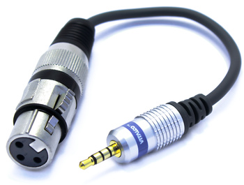 Adapter wtyk XLR żeński 3 pin wtyk mini Jack 3.5 trrs 4 polowy 3,5 mikrofon przejściówka na przewodzie