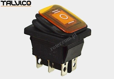 Przeł. podśw. duży AC 3poz. hermetyczny żółty