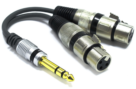 ADAPTER 2X WTYK XLR ŻEŃSKI - JACK 6.3 TRS STEREO VITALCO KABEL 6.3mm