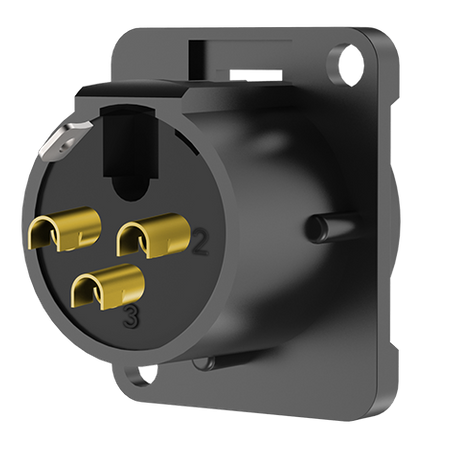 GNIAZDO XLR 3 PIN MĘSKIE ROXTONE RX3MD-BG MONTAŻ