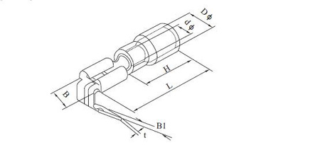 KONEKTOR 6,4 ŻEŃSKI Z ODCZEPEM ŻÓŁTY 100 SZT