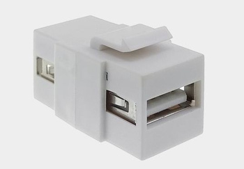 Łącznik USB 2.0 keystone biały