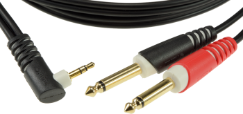 KABEL JACK 3.5 KĄTOWY- 2X JACK 6,3 2m AUDIO KLOTZ
