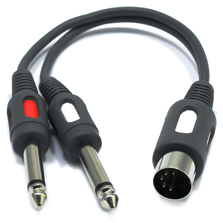 ADAPTER WTYK DIN 5 PIN – 2X WTYK JACK 6.3 TS MONO 6.3mm VITALCO