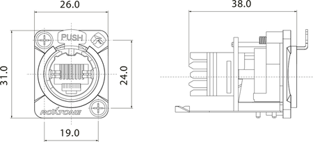 GNIAZDO TYPU RJ45 ROXTONE RE8FD5I ETHERCON 5E
