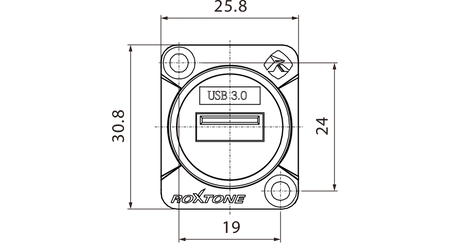 GNIAZDO USB 3.0 MONTAŻOWE ROXTONE RAU3D