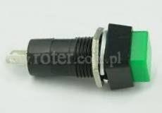 Przełącznik przyciskowy kwadratowy plastik 80B off-(on), zielony