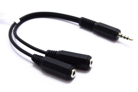 TRÓJNIK AUX WTYK JACK 4 POLOWY - 2 GNIAZDA 4 POLOWE VITALCO JR66