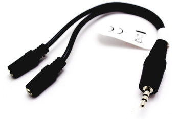 Trójnik AUX rozdzielacz Jack 3,5 TRS stereo wtyk - 2 gniazda 3.5