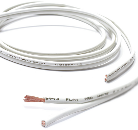 KABEL GŁOŚNIKOWY BITNER BiTsound FLAT PRO BIAŁY CU OFC BIAŁY 2X2,5 - 1M