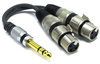 ADAPTER 2X WTYK XLR ŻEŃSKI - JACK 6.3 TRS STEREO VITALCO KABEL 6.3mm