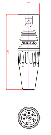 WTYK MĘSKI XLR 5 PIN RC5M REAN ZŁĄCZE MIKROFONOWE