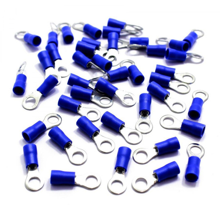 KONEKTOR OCZKOWY IZOLOWANY 5,3mm M5 100 SZT BLUE