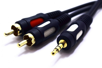 KABEL AUX JACK 3.5 STEREO - 2 RCA GOLD ŁEZKA JKR50 15M