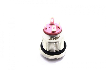 PRZEŁĄCZNIK OKRĄGŁY 12mm OFF-(ON) LED ZIELONY IP67