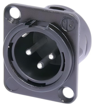 GNIAZDO XLR 3 PIN MĘSKIE TABLICOWE NC3MD-L-BAG-1 NEUTRIK PANELOWE