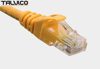 Patch cord UTP kat.5e CCA 0,25m żółty 5P31