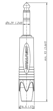 WTYK JACK 6.3 STEREO TRS NP3X-BAG NEUTRIK CZARNY DUŻY JACK 6.3mm NA KABEL