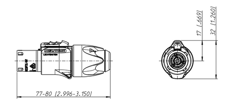 WTYK POWERCON ZASILAJĄCY NAC3FX-W-TOP NEUTRIK IP65 TRUE1