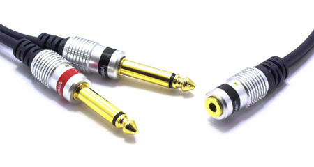 KABEL GNIAZDO JACK 3,5 - 2X WTYK 6,3 MONO VITALCO 3m MK72