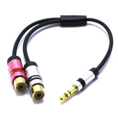 ADAPTER AUX WTYK JACK 2X GNIAZDO RCA CINCH SLIM VITALCO