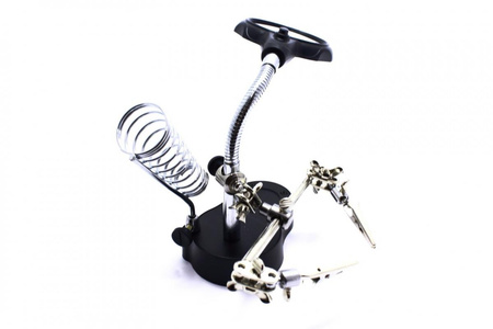 UCHWYT TRZECIA RĘKA Z LUPĄ LED ZD-126-2 3.5X 12X