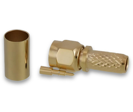 Wtyk SMA na kabel H155 zaciskany, złoty Vitalco