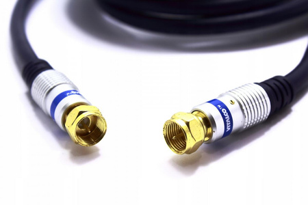 KABEL ANTENOWY Z WTYKAMI TYPU F VITALCO ZŁOTY 2,5M FK15