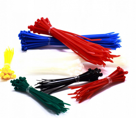 OPASKI ZACISKOWE ZESTAW 300 SZTUK KOLOROWE TRYTKI TS-300